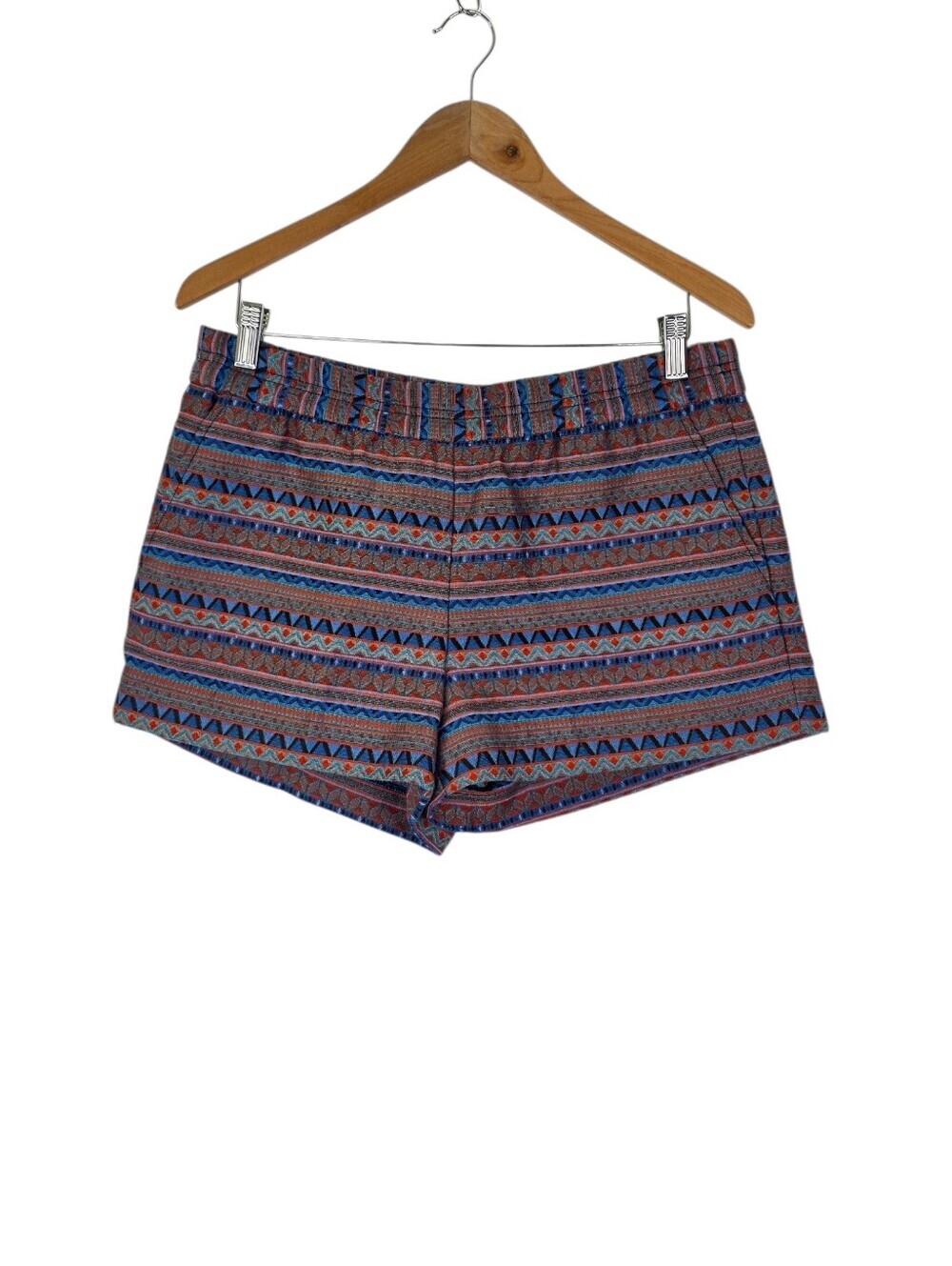 J.Crew Factory Shorts Women's Size 8 Aztec Jacquard Boardwalk Pull On Stretch